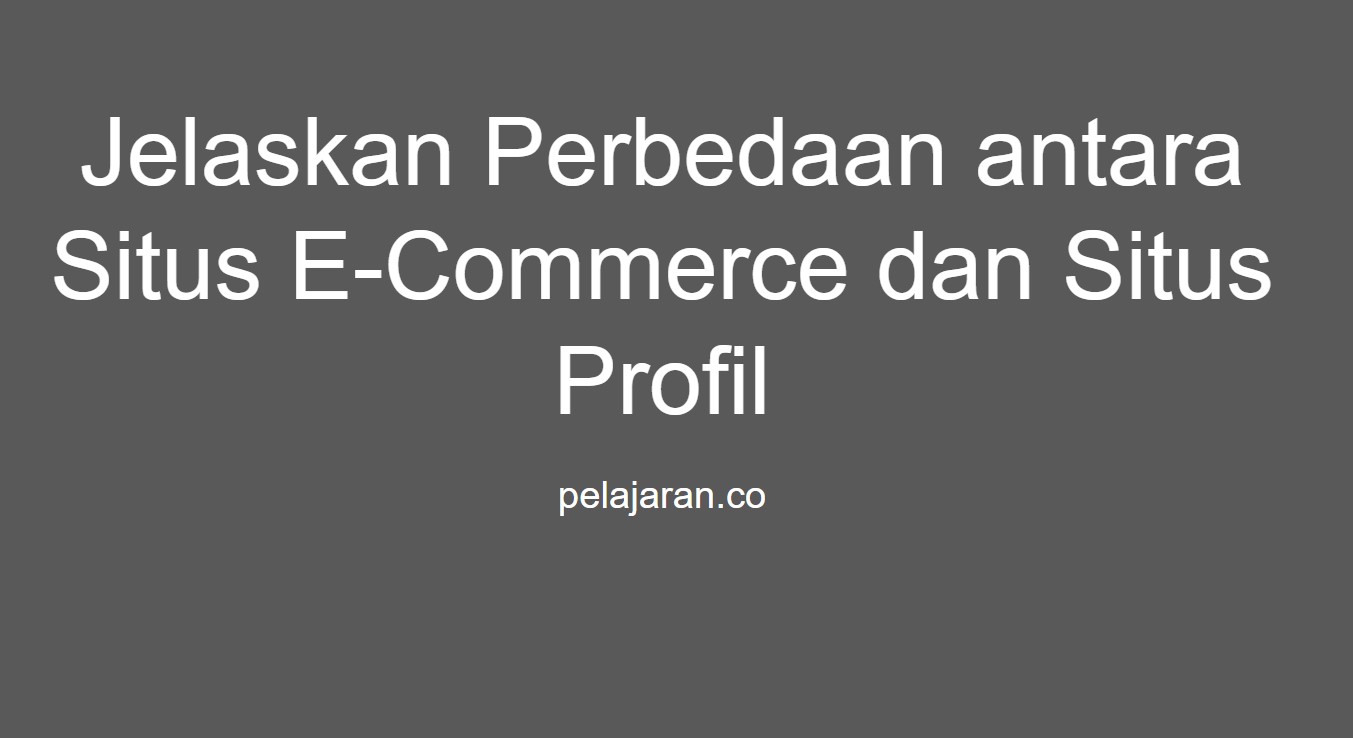 Jelaskan Perbedaan antara Situs E-Commerce dan Situs Profil